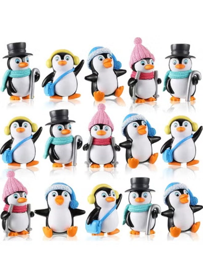 fantasize 8Pcs Cute Penguin Ornaments and Figures, Mini Animal Toy Playset, Cake Topper for Decoration, Penguin Characters Collectible Setaracters Toys Collection - Image 1